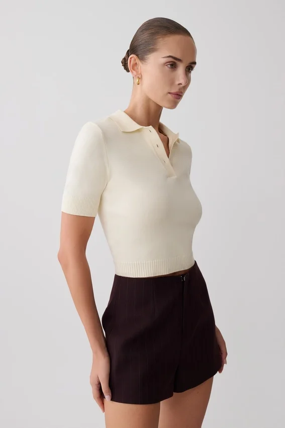 Philly Knit Button Up Top – Ivory Philly Knit Button Up Top – Ivory