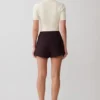 Agatha Suiting Shorts – Plum Pinstripe