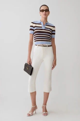 Mary Denim Capris – White