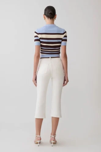 Mary Denim Capris – White