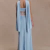 Pilar Strapless Satin And Lace Maxi Dress – Cornflower Blue Pilar Strapless Satin And Lace Maxi Dress – Cornflower Blue