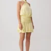 Poppy Satin Halter Mini Dress – Lemon Poppy Satin Halter Mini Dress – Lemon