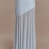 Portia Scuba And Mesh Maxi Skirt – Pale Blue Portia Scuba And Mesh Maxi Skirt – Pale Blue