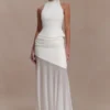 Portia Scuba And Mesh Maxi Skirt – White Portia Scuba And Mesh Maxi Skirt – White
