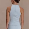 Portia Scuba Sleeveless Top – Pale Blue Portia Scuba Sleeveless Top – Pale Blue