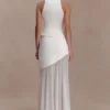 Portia Scuba And Mesh Maxi Skirt – White Portia Scuba And Mesh Maxi Skirt – White