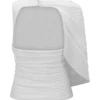 Pruedance Slinky Draped Top With Mesh Overlay – White
