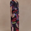 Rachel Chiffon Short Sleeve Shirt – Multi Fluid Reverie Print Rachel Chiffon Short Sleeve Shirt – Multi Fluid Reverie Print