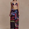 Rachel Chiffon Straight Leg Pants – Multi Fluid Reverie Print Rachel Chiffon Straight Leg Pants – Multi Fluid Reverie Print