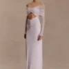 Rafaella Slinky And Mesh Maxi Dress – Pale Pink Rafaella Slinky And Mesh Maxi Dress – Pale Pink