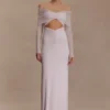 Rafaella Slinky And Mesh Maxi Dress – Pale Pink Rafaella Slinky And Mesh Maxi Dress – Pale Pink