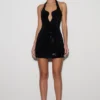 Raina Diamante Halter Mini Dress – Black Raina Diamante Halter Mini Dress – Black