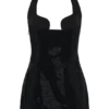 Raina Diamante Halter Mini Dress – Black Raina Diamante Halter Mini Dress – Black