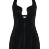 Raina Diamante Halter Mini Dress – Black Raina Diamante Halter Mini Dress – Black
