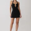Raina Diamante Halter Mini Dress – Black Raina Diamante Halter Mini Dress – Black
