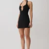 Raina Diamante Halter Mini Dress – Black Raina Diamante Halter Mini Dress – Black