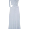 Raleigh Asymmetrical Slinky Midi Dress – Pale Blue Raleigh Asymmetrical Slinky Midi Dress – Pale Blue