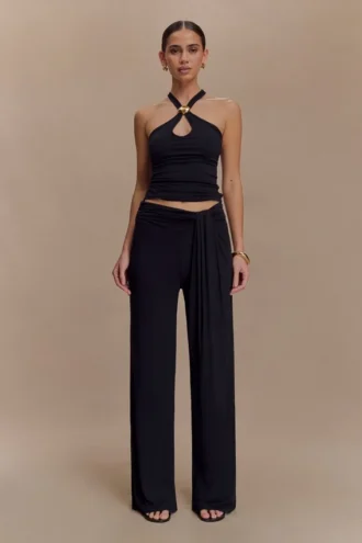 Ramona Modal Straight Leg Pant – Black