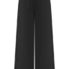 Raya Mid Rise Wide Leg Linen Pant – Black