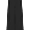 Raya Mid Rise Wide Leg Linen Pant – Black