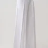 Raya Mid Rise Wide Leg Linen Pant – White