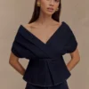Rayne Off Shoulder Denim Top – Indigo Blue Rayne Off Shoulder Denim Top – Indigo Blue