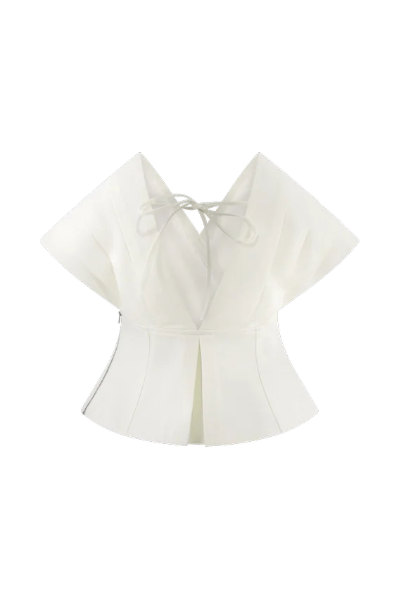 Rayne Off Shoulder Denim Top – White Rayne Off Shoulder Denim Top – White
