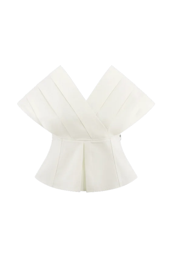 Rayne Off Shoulder Denim Top – White Rayne Off Shoulder Denim Top – White
