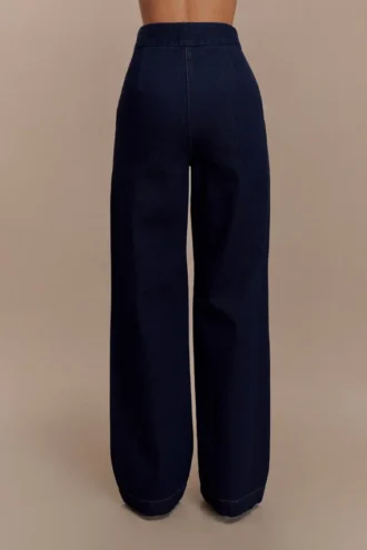 Rayne Wide Leg Denim Jeans – Indigo Blue