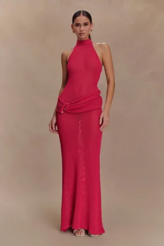 Reece Halter Knit Maxi Dress – Dragonfruit