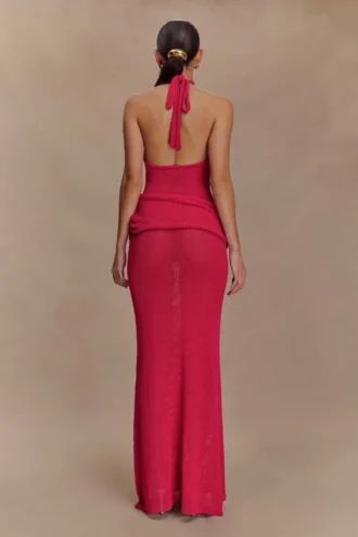 Reece Halter Knit Maxi Dress – Dragonfruit