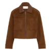 Remy Faux Suede & Leather Collared Jacket – Tan Remy Faux Suede & Leather Collared Jacket – Tan