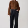 Remy Faux Suede & Leather Collared Jacket – Tan Remy Faux Suede & Leather Collared Jacket – Tan