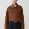 Remy Faux Suede & Leather Collared Jacket – Tan Remy Faux Suede & Leather Collared Jacket – Tan