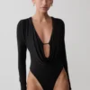 Ren Cowl Long Sleeve Slinky Bodysuit – Black Ren Cowl Long Sleeve Slinky Bodysuit – Black