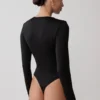 Ren Cowl Long Sleeve Slinky Bodysuit – Black Ren Cowl Long Sleeve Slinky Bodysuit – Black
