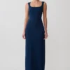 Rhea Detachable Cape Jersey Maxi Dress – Navy Rhea Detachable Cape Jersey Maxi Dress – Navy
