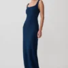 Rhea Detachable Cape Jersey Maxi Dress – Navy Rhea Detachable Cape Jersey Maxi Dress – Navy