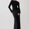 Ricky Knit Long Sleeve Longline Top – Black Ricky Knit Long Sleeve Longline Top – Black