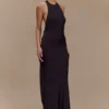 Rinna Satin Halter Maxi Dress – Black Rinna Satin Halter Maxi Dress – Black