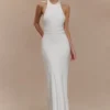Rinna Satin Halter Maxi Dress – Ivory Rinna Satin Halter Maxi Dress – Ivory