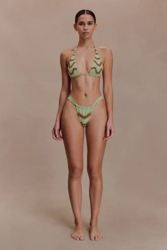 Robyn Beaded Bikini Bottom – Sage