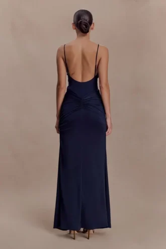 Roisin Slinky Maxi Dress – Navy