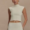 Romaine High Neck Bandage Knit Top – Ivory Romaine High Neck Bandage Knit Top – Ivory