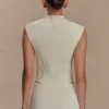 Romaine High Neck Bandage Knit Top – Ivory Romaine High Neck Bandage Knit Top – Ivory