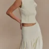 Romaine High Neck Bandage Knit Top – Ivory Romaine High Neck Bandage Knit Top – Ivory