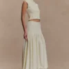 Romaine High Neck Bandage Knit Top – Ivory Romaine High Neck Bandage Knit Top – Ivory