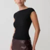 Romana Short Sleeve Mesh Top – Black