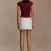 Romana Short Sleeve Mesh Top – Burgundy