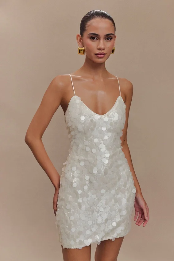 Romilly Sequin Mini Dress – Ivory Romilly Sequin Mini Dress – Ivory